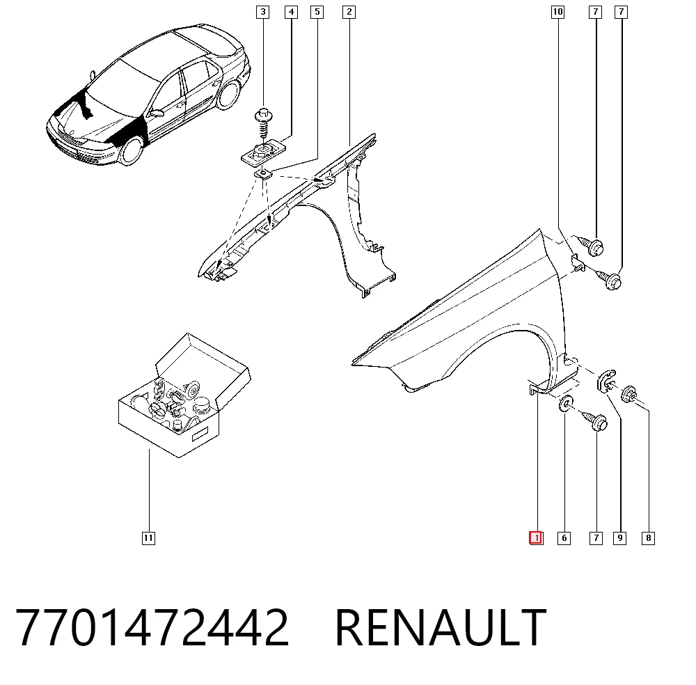 Pára-lama dianteiro esquerdo Renault Laguna preço, a partir de 17,25 USD