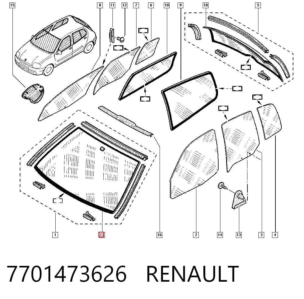 Pára-brisas Renault Clio II SB0 ao melhor preço