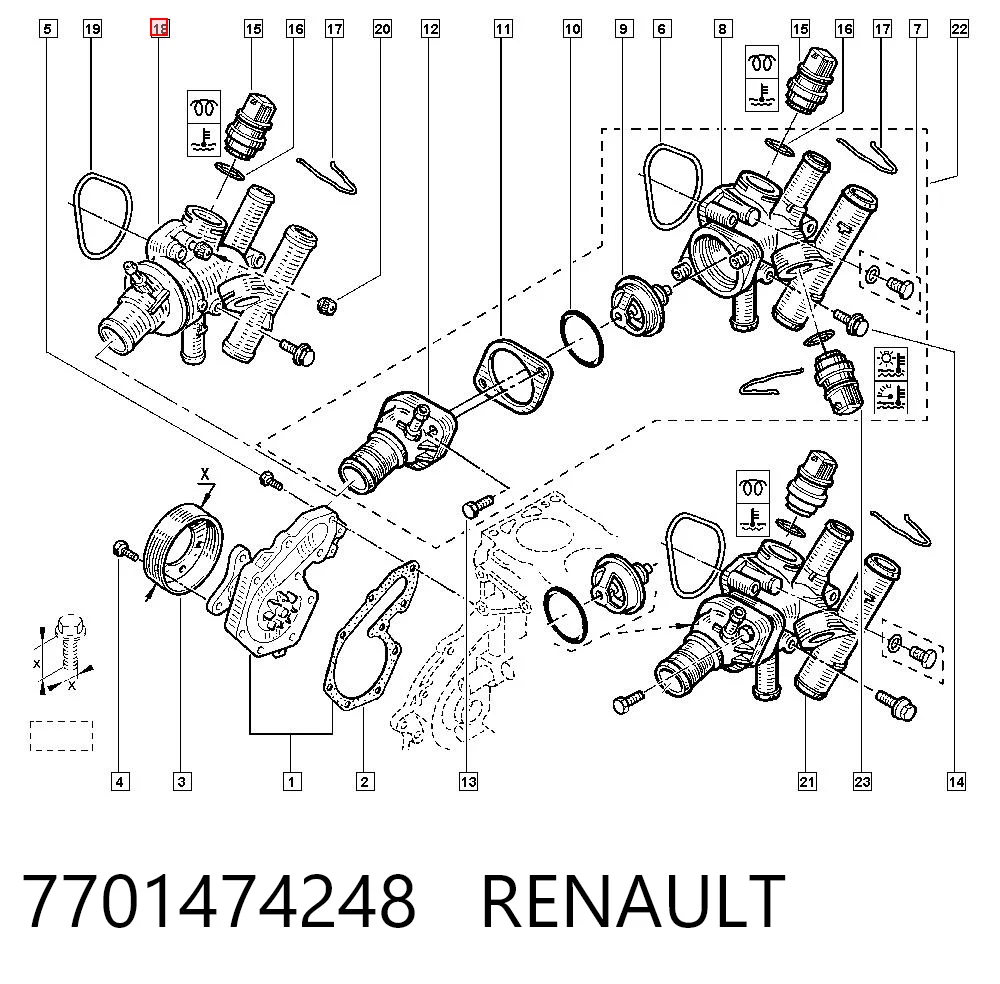  para Renault Laguna I (B56, 556)
