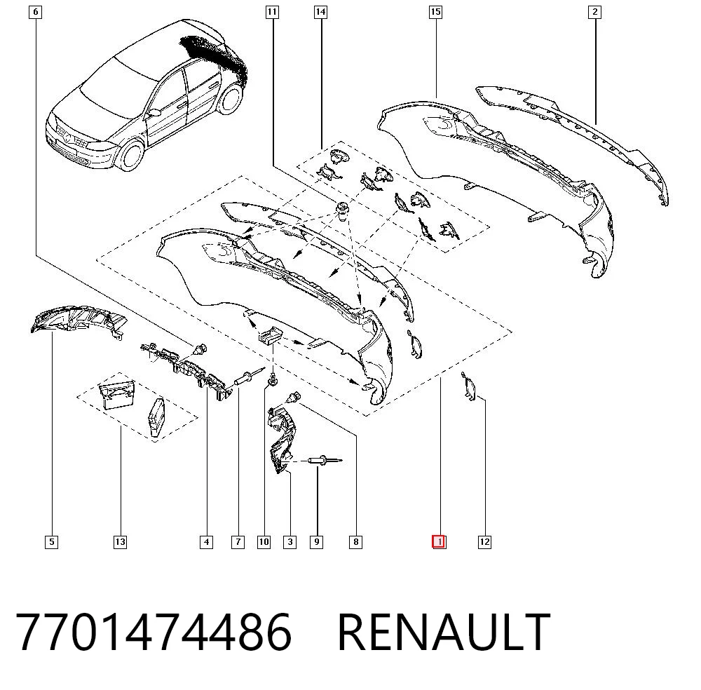 Pára-choque traseiro Renault Megane preço, a partir de 71,73 USD