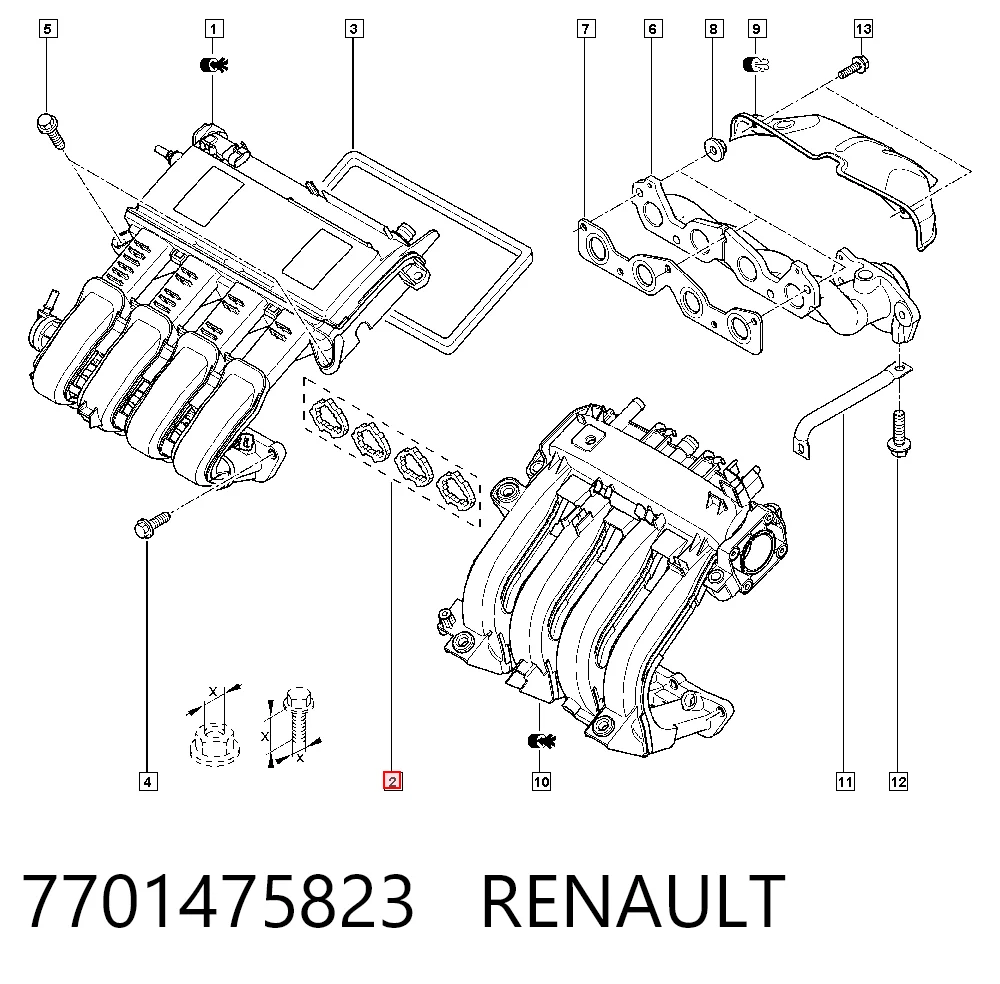 Compre Vedante de tubo coletor de admissão Renault LOGAN 