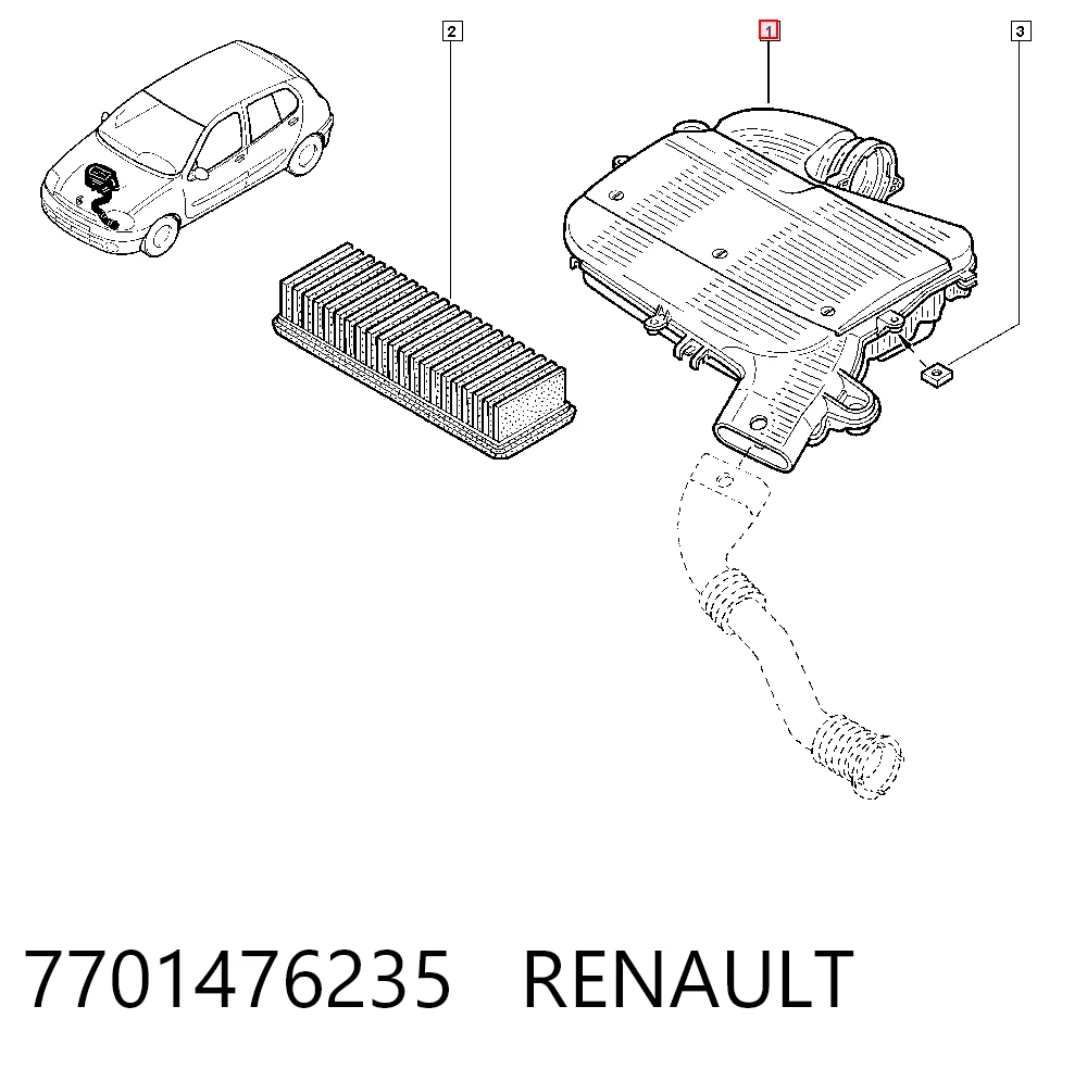 Caixa de filtro de ar para Renault Scenic I JA0, JA1, FA0