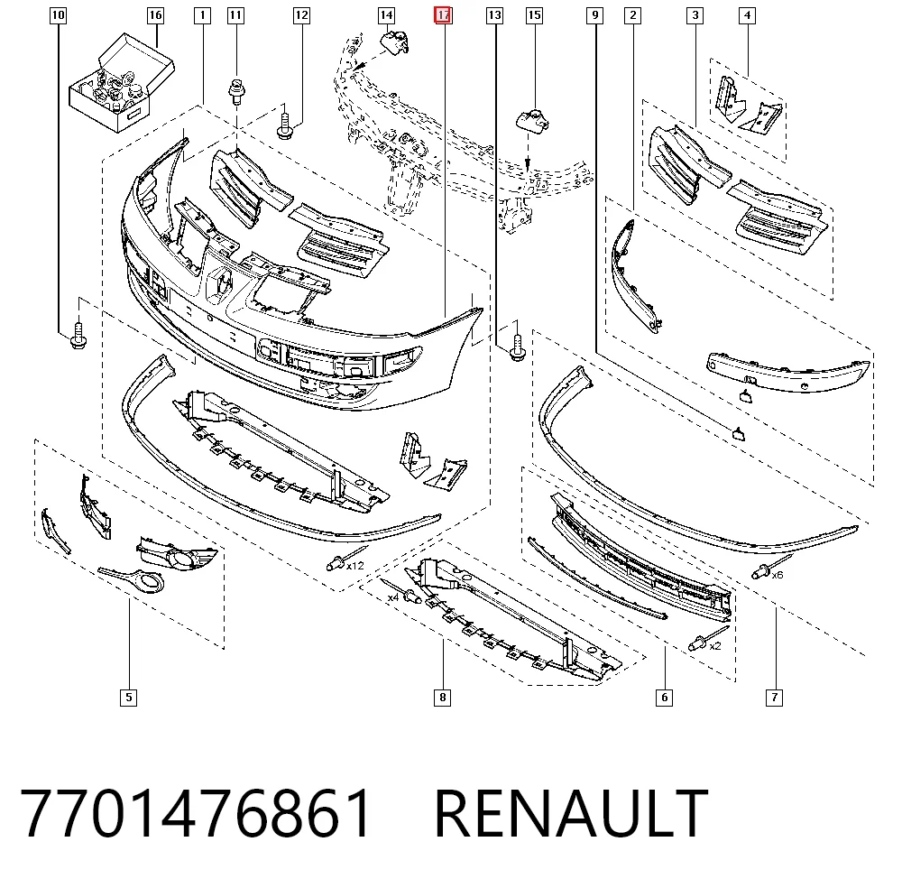 Pára-choque dianteiro para Renault Espace IV JK0
