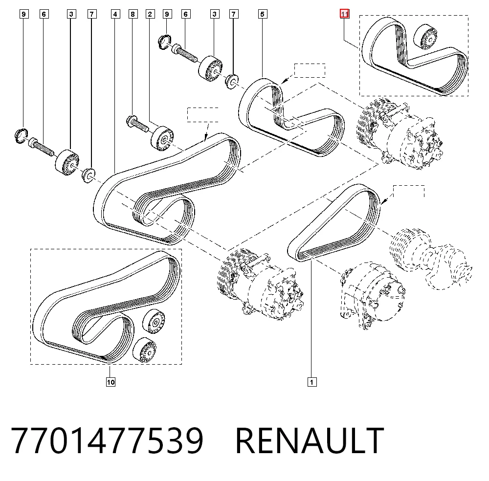 Correia dos conjuntos de transmissão, kit Renault Clio I BC57, 5357 ao melhor preço