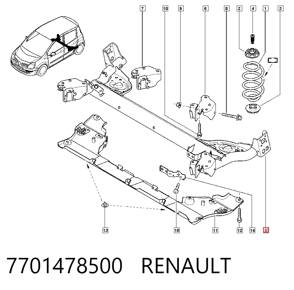 Viga de suspensão traseira (plataforma veicular) Renault Clio III BR01, CR01