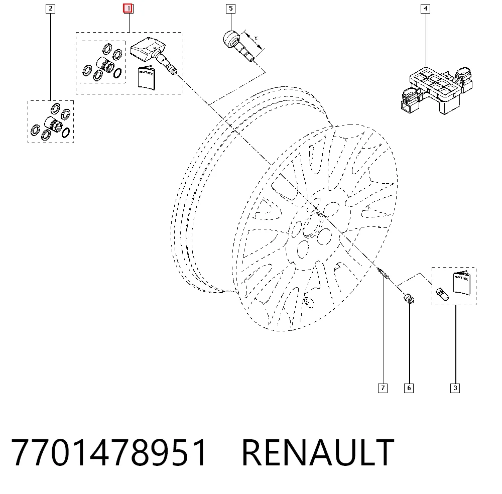 Sensor de pressão de ar nos pneus para Renault Espace JK0