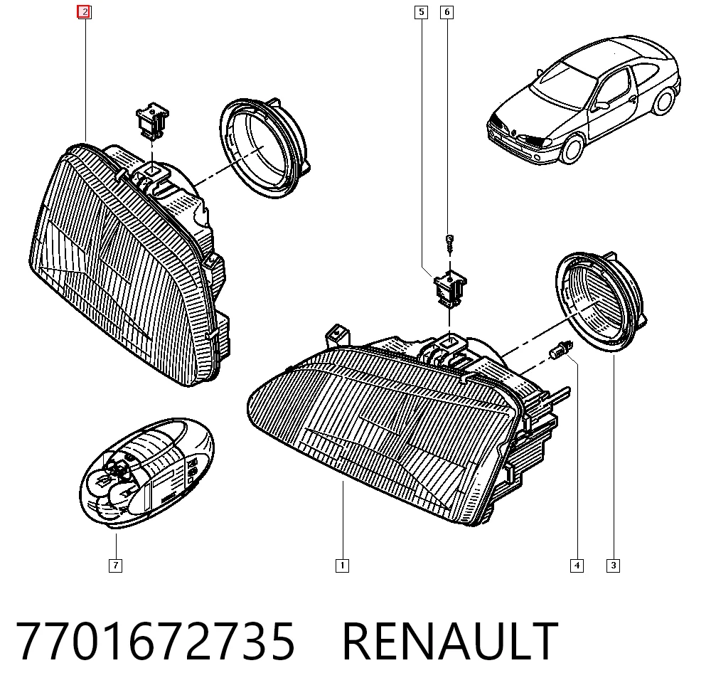 Compre Luz direita Renault Megane 1