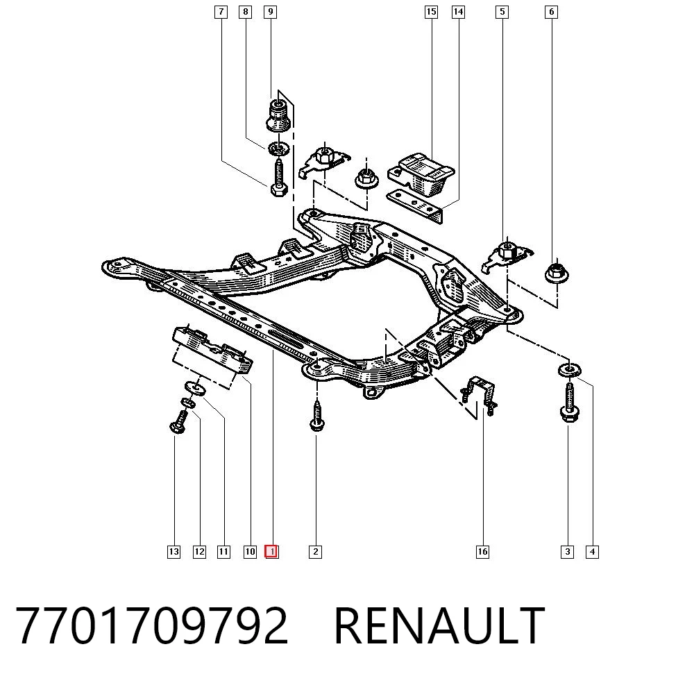 Viga de suspensão dianteira (plataforma veicular) Renault 19 II S53 ao melhor preço