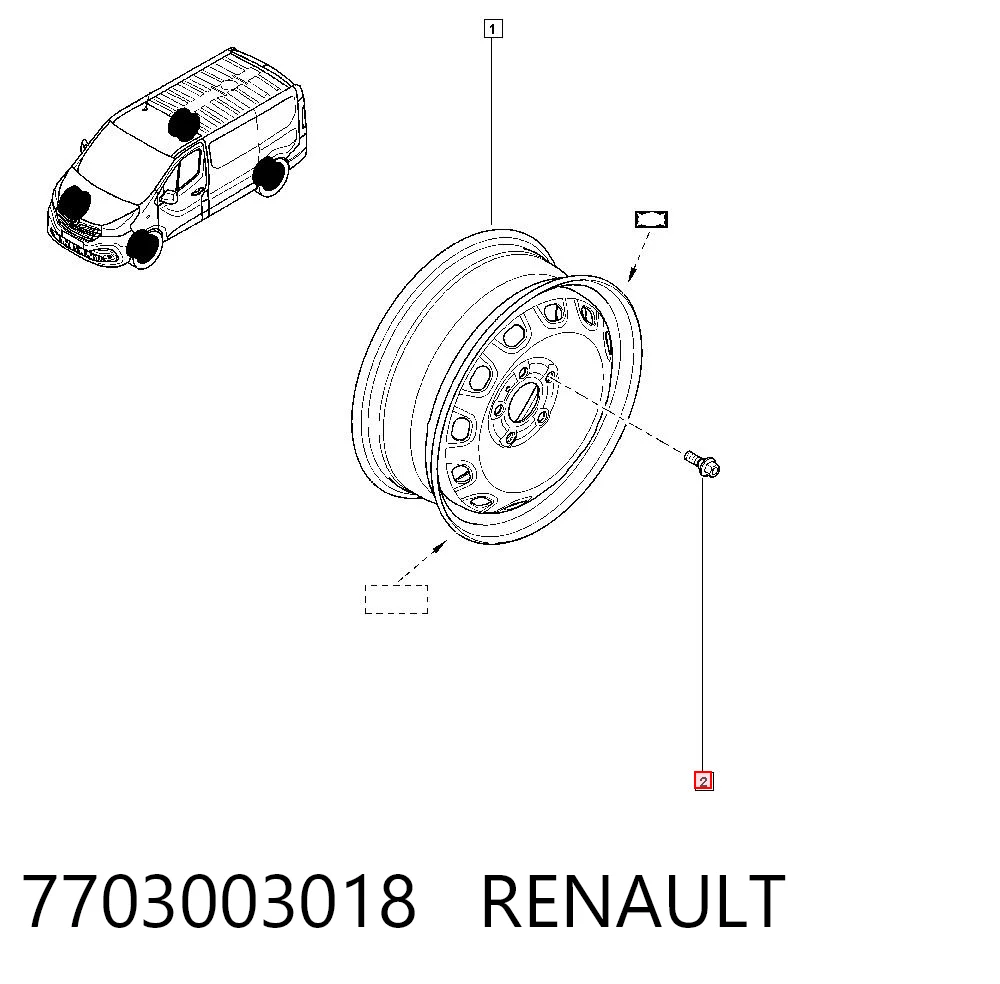 Parafuso de roda Renault Trafic III EG ao melhor preço