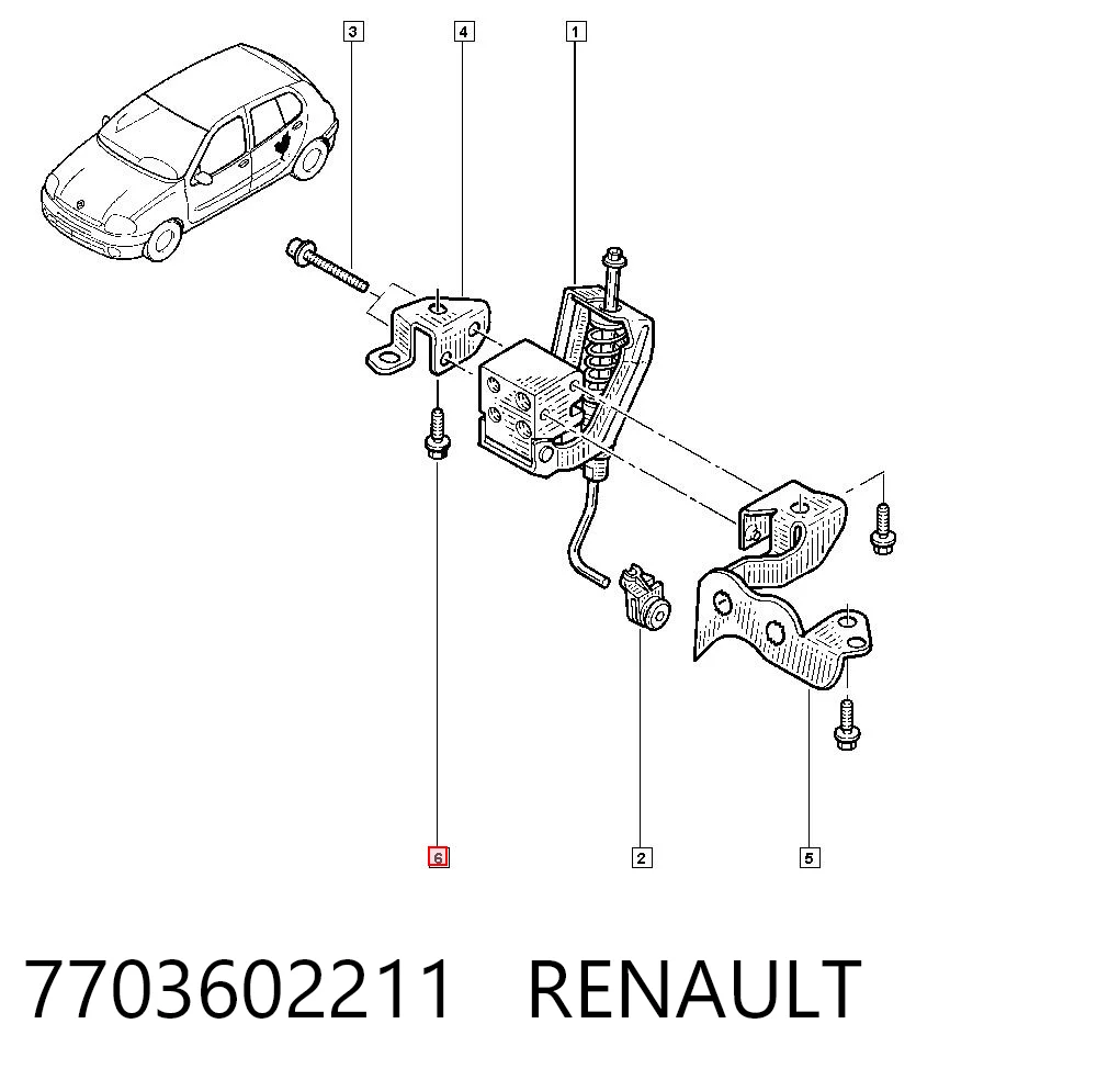 Compre 6001547892 Nissan/Infiniti Parafuso de fixação de braço oscilante dianteiro, inferior