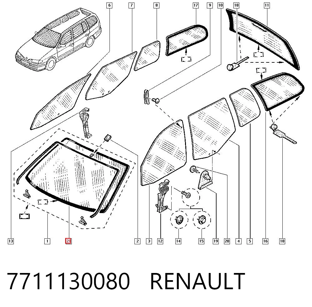 Pára-brisas Renault Megane I LA0, LA1 ao melhor preço
