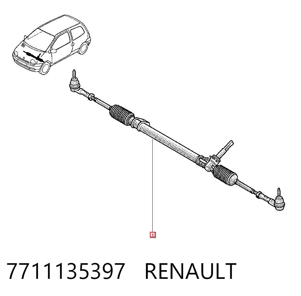 Cremalheira da direção Renault Twingo I C06 ao melhor preço