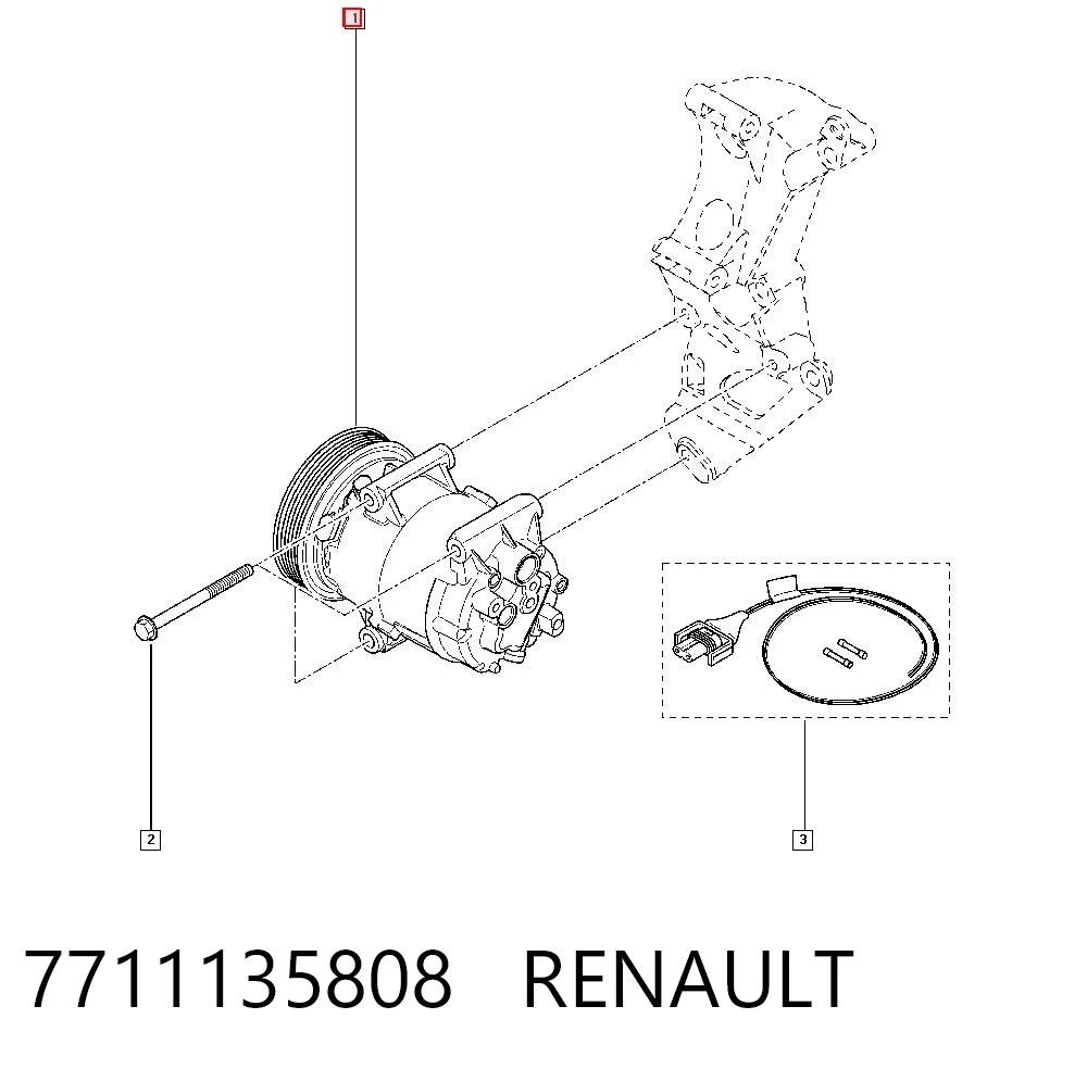 7711135808 Renault (RVI) Compressor de aparelho de ar condicionado