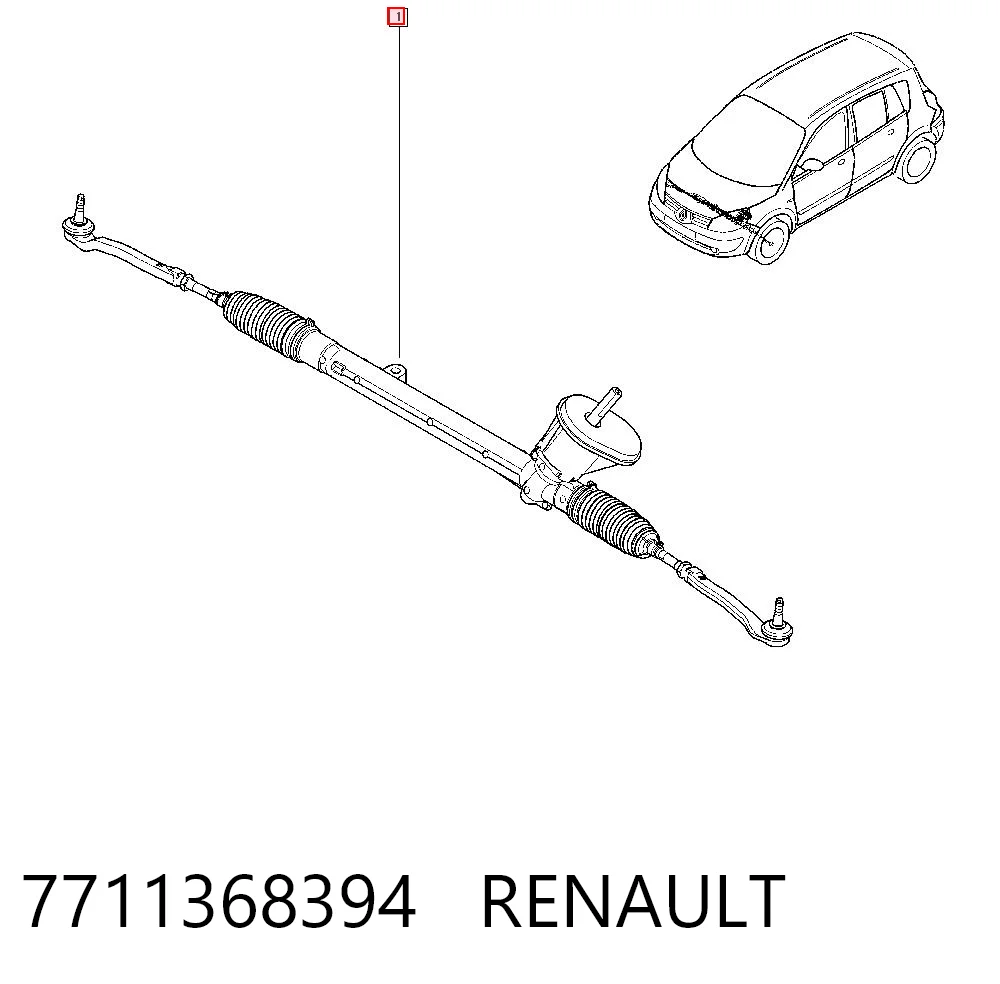 7711368394 Renault (RVI) Cremalheira da direção