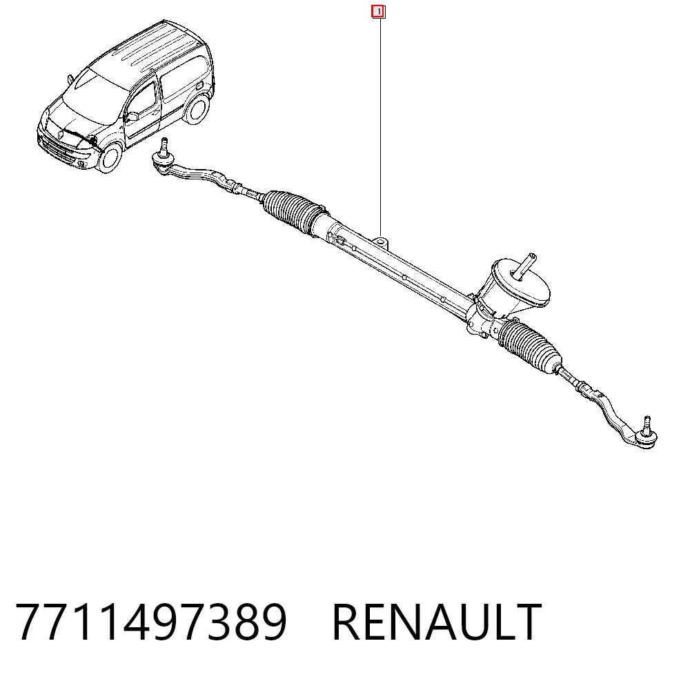 7711497389 Renault (RVI) Cremalheira da direção