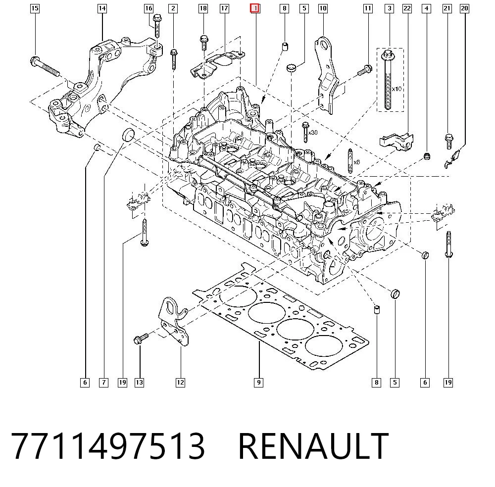 Cabeça de motor (CBC) para Renault Scenic JZ0, JZ1