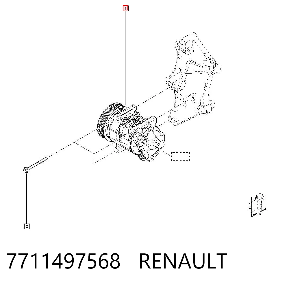 7711497568 Renault (RVI) Compressor de aparelho de ar condicionado