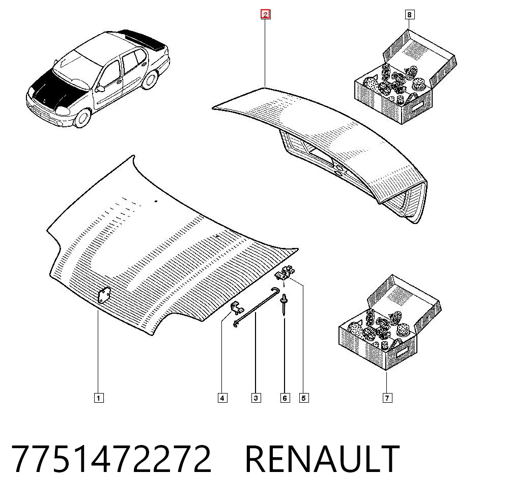 Tampa de porta-malas Renault Clio LB0, LB1, LB2 ao melhor preço