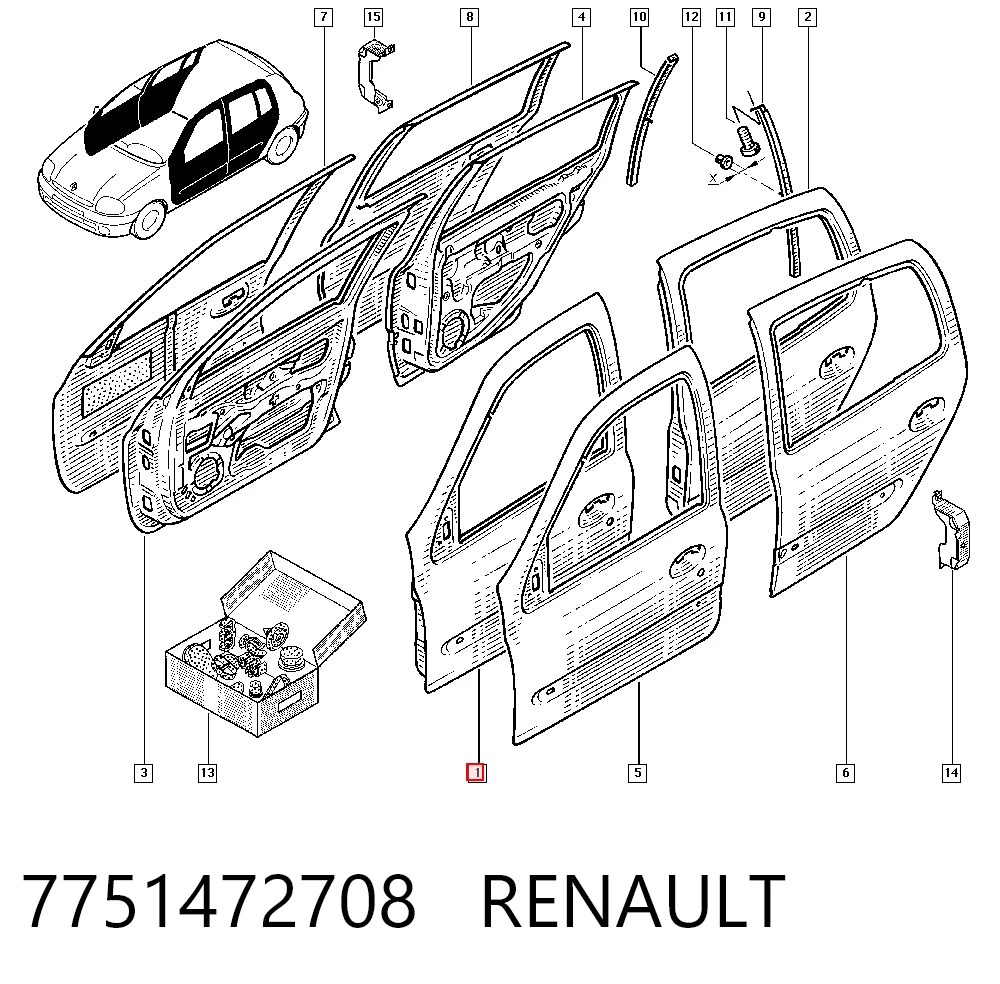 Porta dianteira esquerda Renault Clio preço, a partir de 214,82 USD