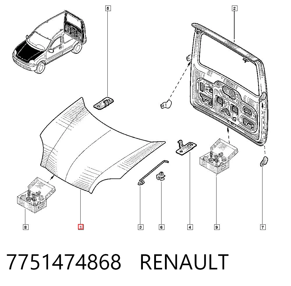 Capota Renault Kangoo  KC0, KC1 ao melhor preço