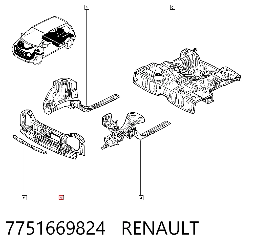 Compre Suporte do radiador montado (painel de montagem de fixação das luzes) Renault Twingo 1