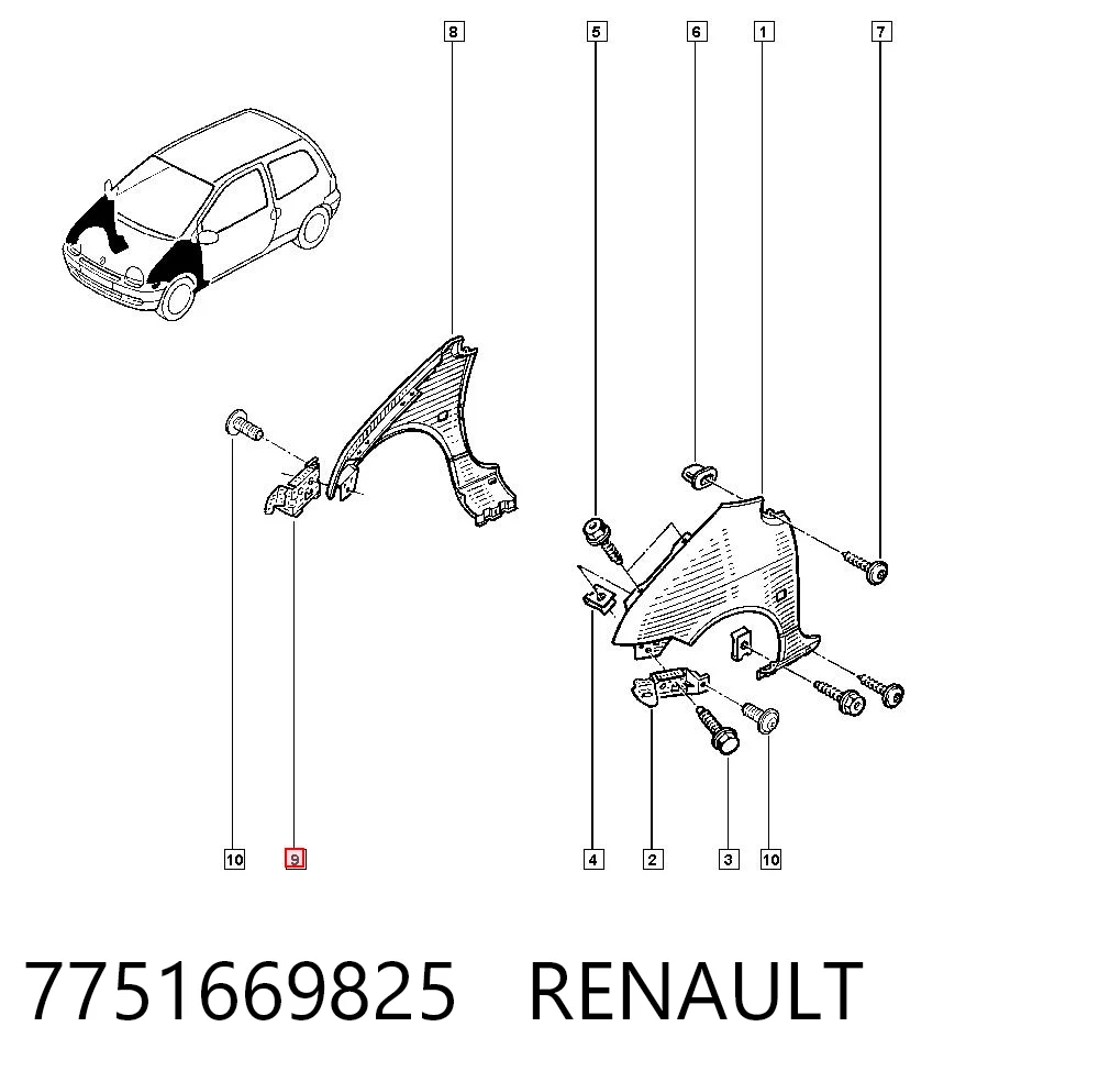Consola do pára-choque dianteiro Renault Twingo I C06 ao melhor preço