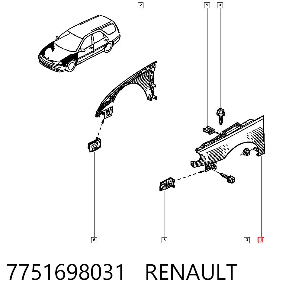 Pára-lama dianteiro esquerdo Renault Laguna preço, a partir de 79,81 USD