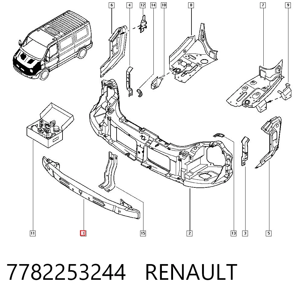 Reforçador do pára-choque dianteiro Renault Master II HD, FD ao melhor preço