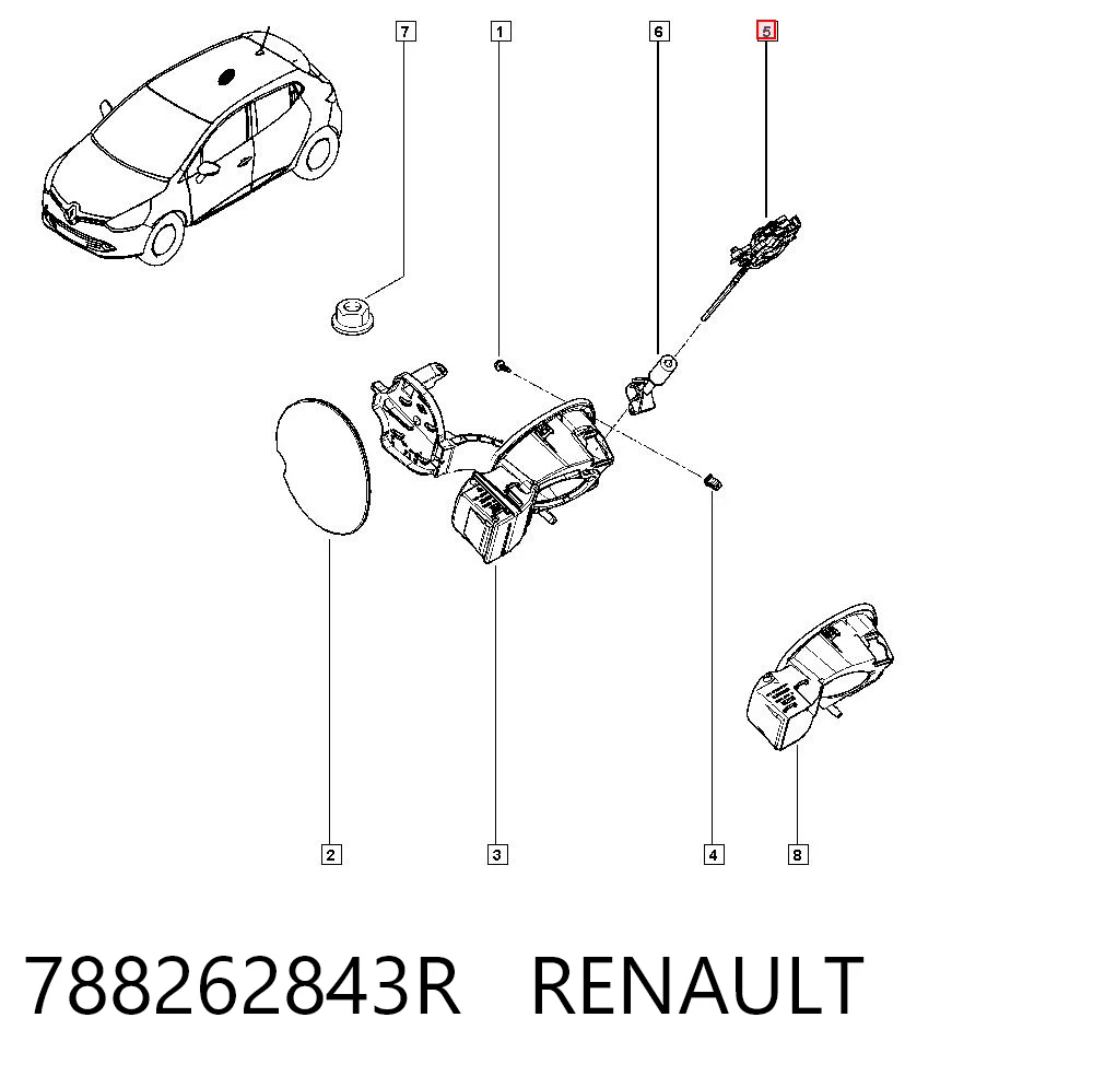 788262843R Renault (RVI) Motor acionador de abertura do alcapão de tanque