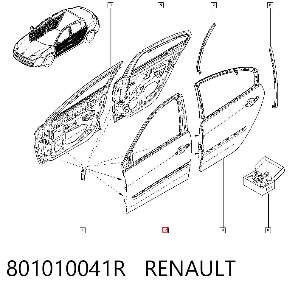 Porta dianteira esquerda para Renault Laguna III KT0, KT1