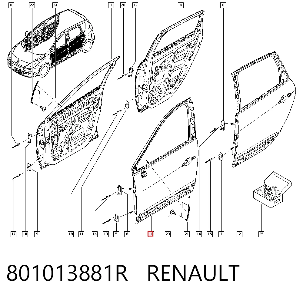 Porta dianteira esquerda para Renault Scenic III JZ0, JZ1