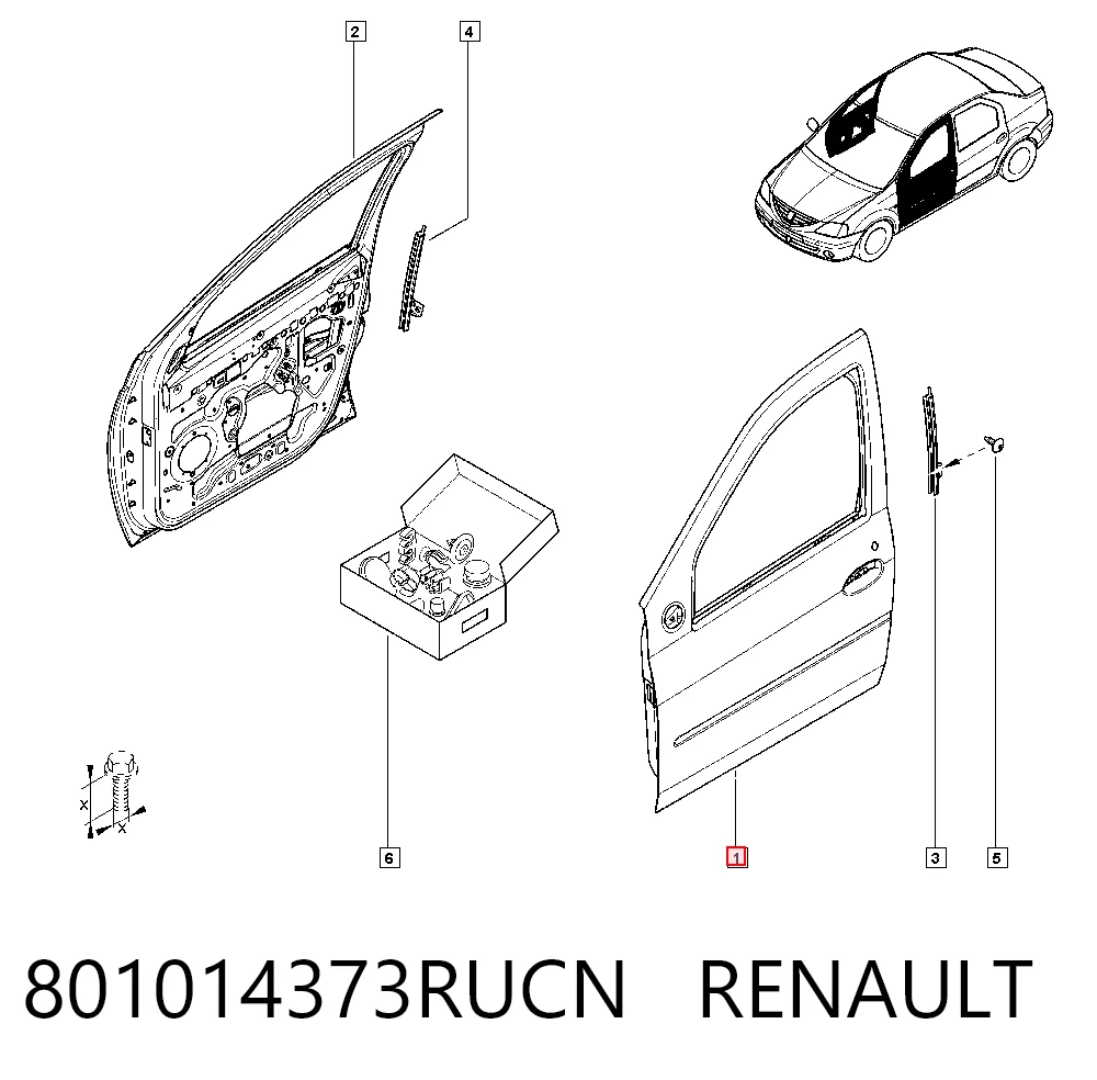 Porta dianteira esquerda para Dacia Logan I LS