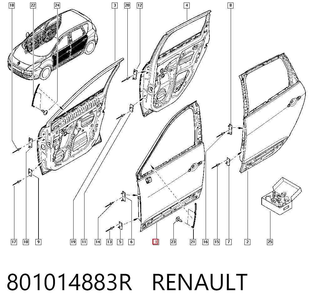  Porta dianteira esquerda Renault Scenic III monovolume (JZ0, JZ1) (2009 - 2016) III