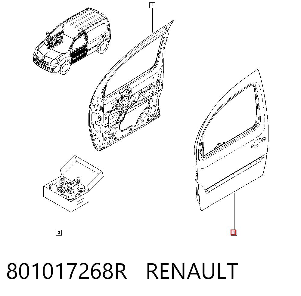  Porta dianteira esquerda Renault Kangoo II monovolume (KW0, KW1) (2008 - 2021) II