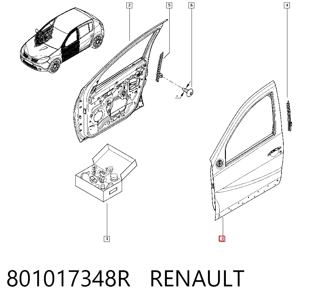 Porta dianteira esquerda Dacia Sandero I BS0, 1