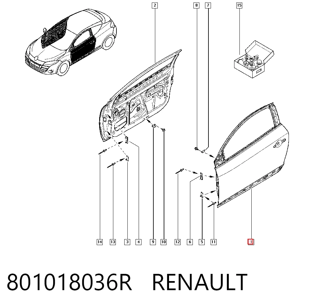 Porta dianteira esquerda para Renault Megane III DZ0, DZ1