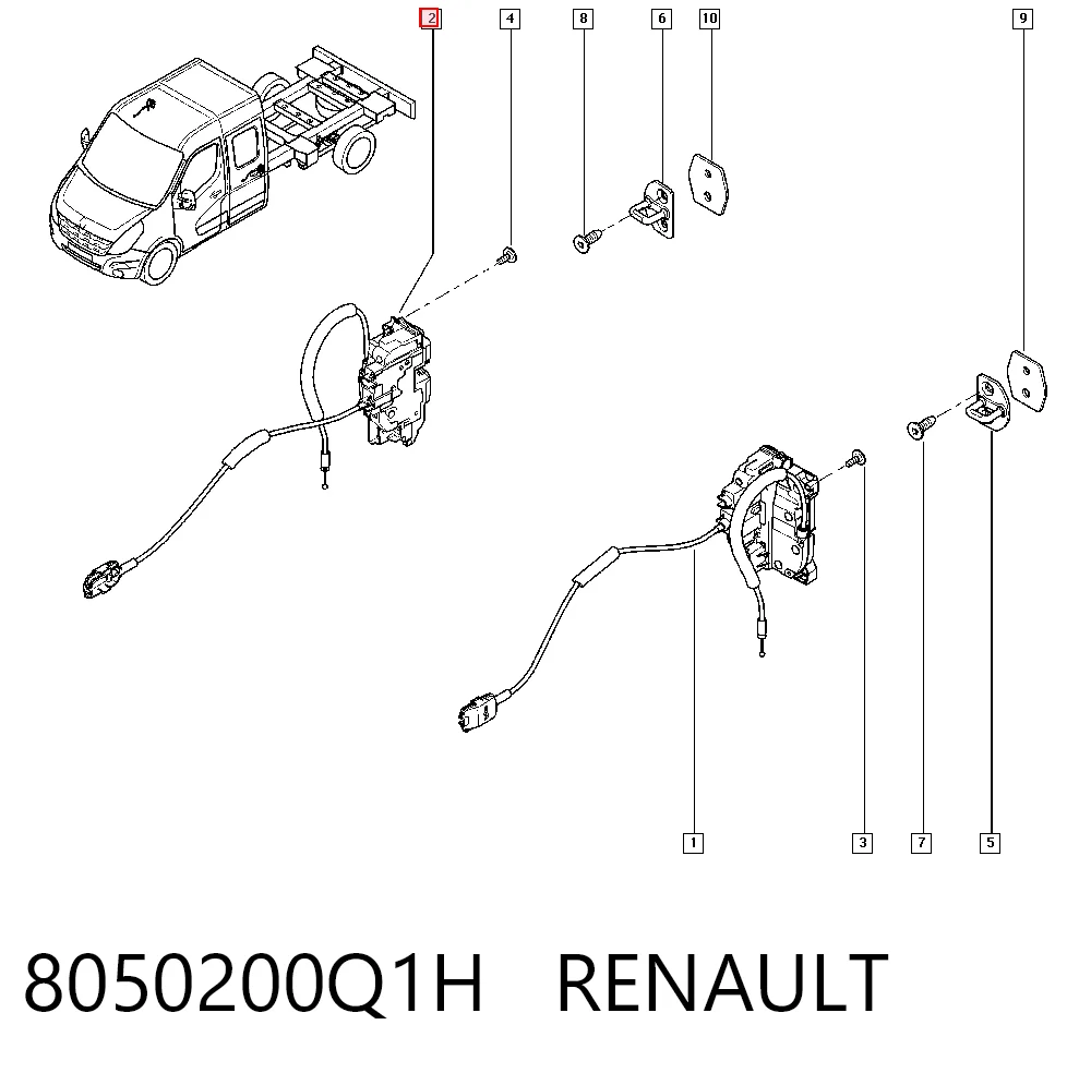 Fecho da porta dianteira direita 93197290 Peugeot/Citroen