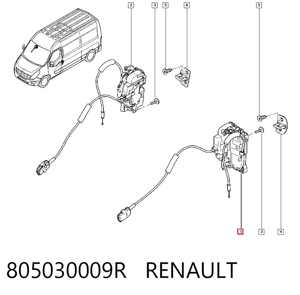  Fecho da porta dianteira esquerda Renault Master III сaixa (FV) (2010 - 2024) III