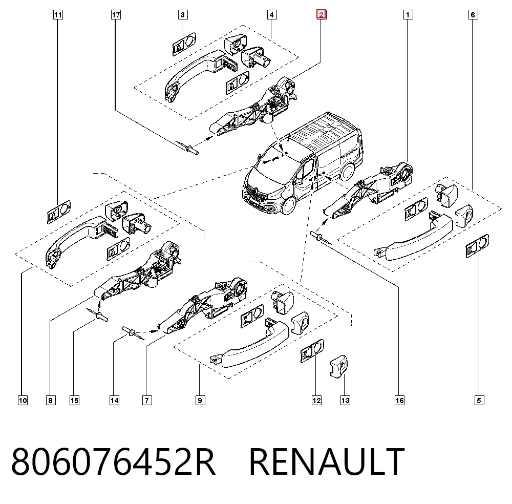806079208R Opel Suporte de maçaneta externa da porta dianteira esquerda