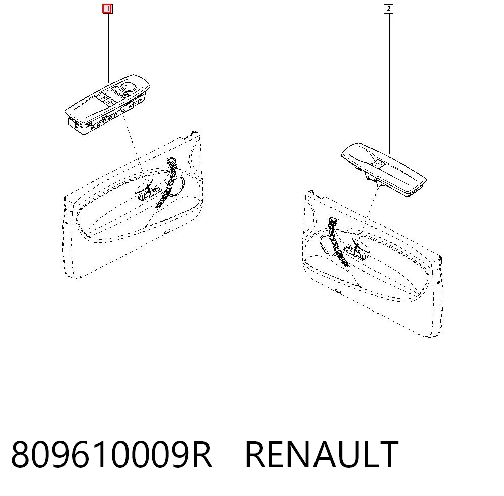 809610009R Renault (RVI) Unidade de botões dianteira esquerda de controlo de elevador de vidro