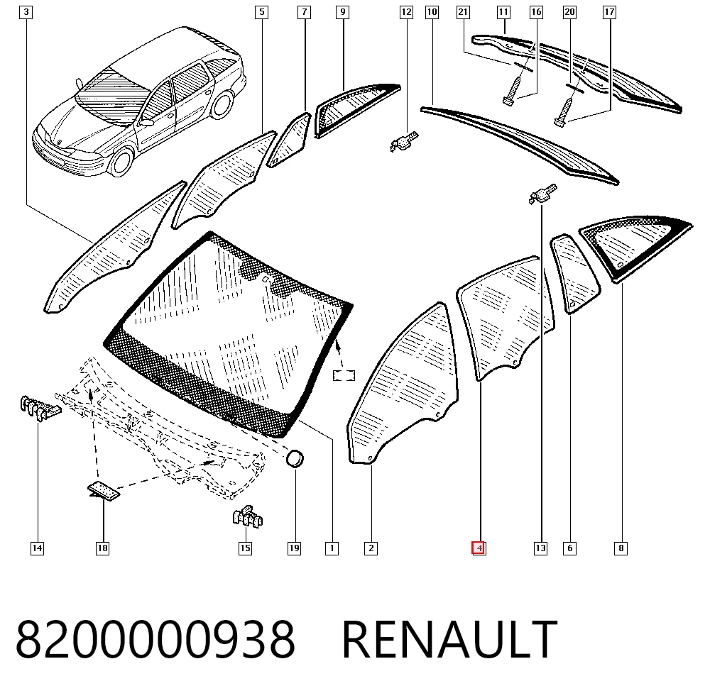 8200000938 Renault (RVI) Mecanismo de acionamento de vidro da porta dianteira direita
