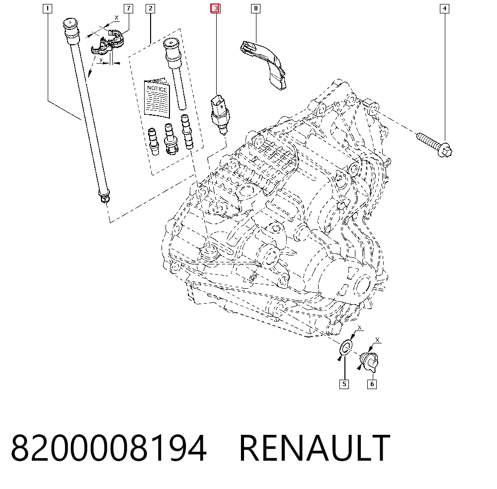 8200008194 Renault (RVI) Sensor de ativação das luzes de marcha à ré