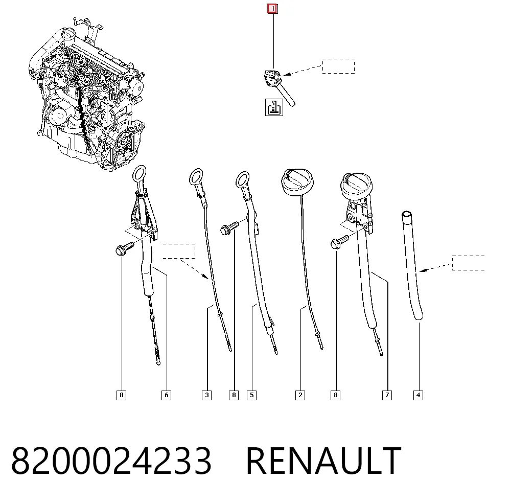 Sensor do nível de óleo de motor para Dacia Logan I LS