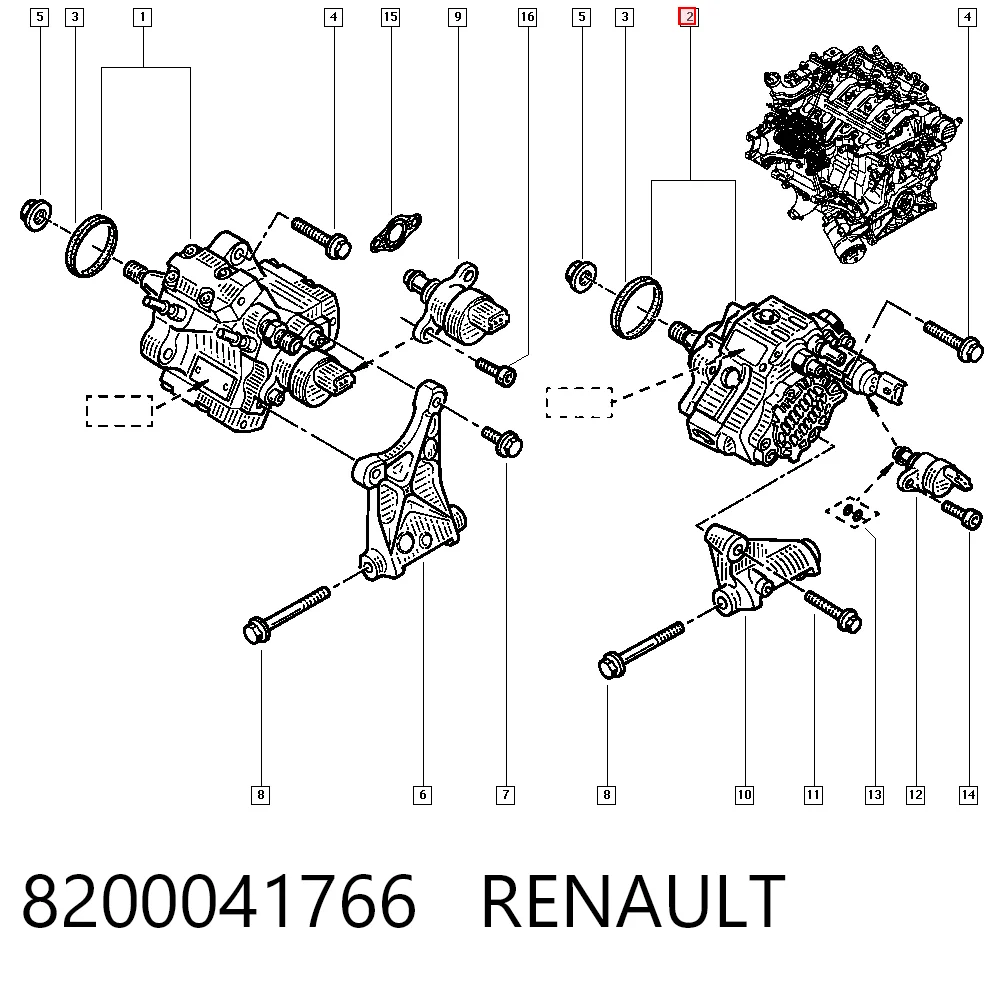Bomba de combustível de pressão alta 8200041766 Nissan/Infiniti