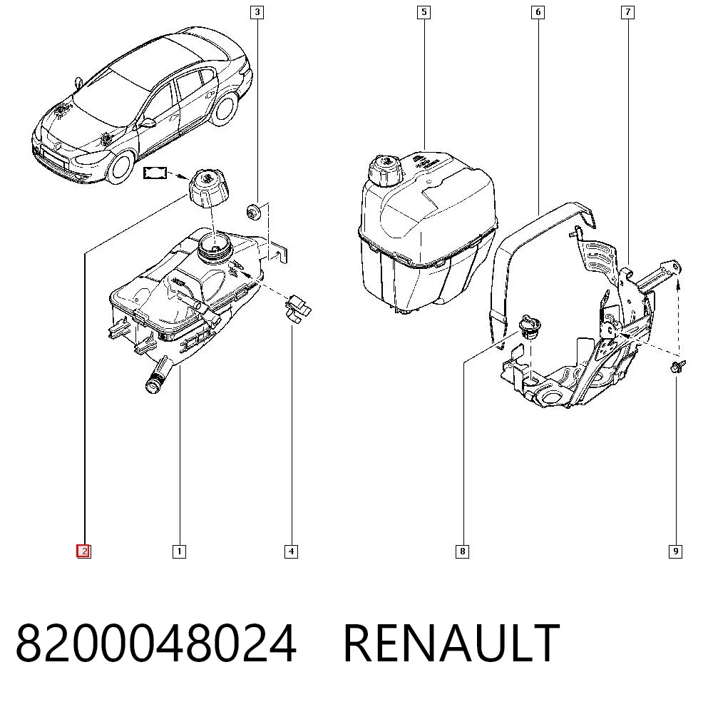 8200048024 Renault (RVI) Tampa (tampão) do tanque de expansão