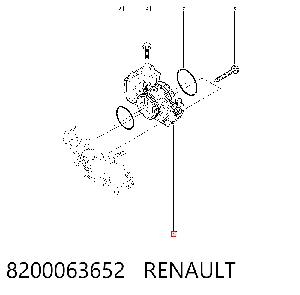 8200063652 Renault (RVI) Válvula de borboleta montada