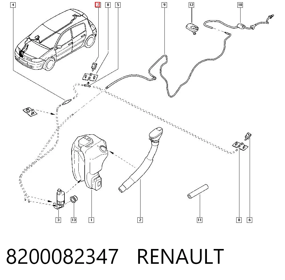 8200082347 Renault (RVI) Injetor de fluido para lavador de pára-brisas