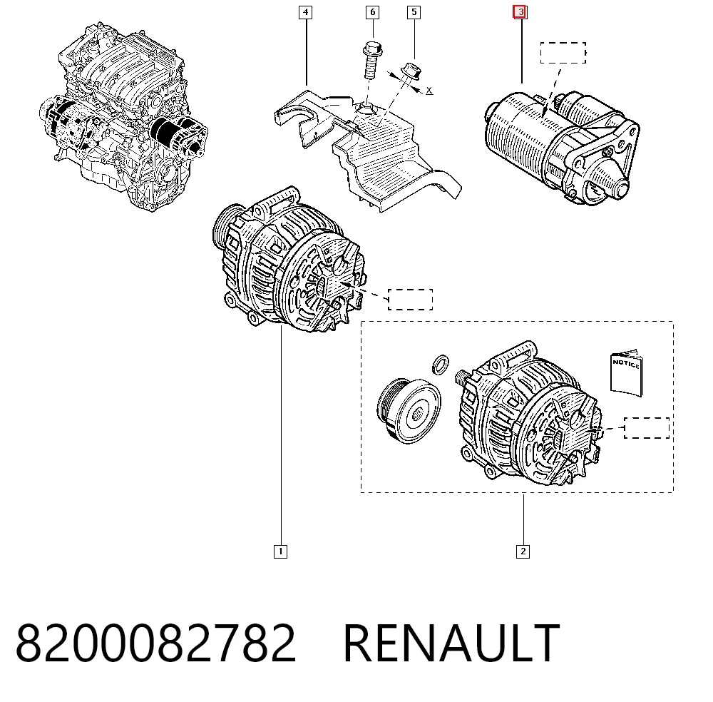8200082782 Renault (RVI) Motor de arranco