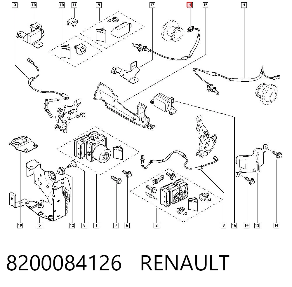 8200084126 Renault (RVI) Sensor ABS traseiro