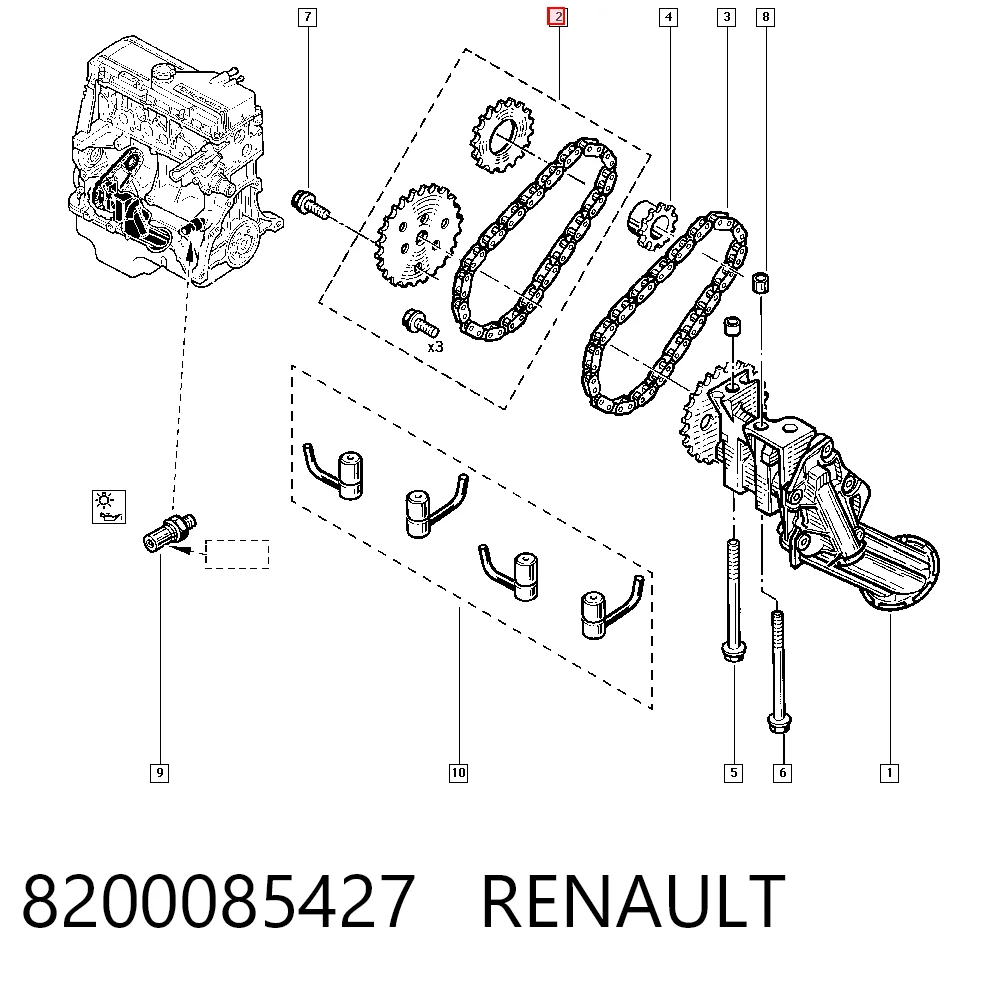 Compre Cadeia de bomba de óleo Renault Scenic 3